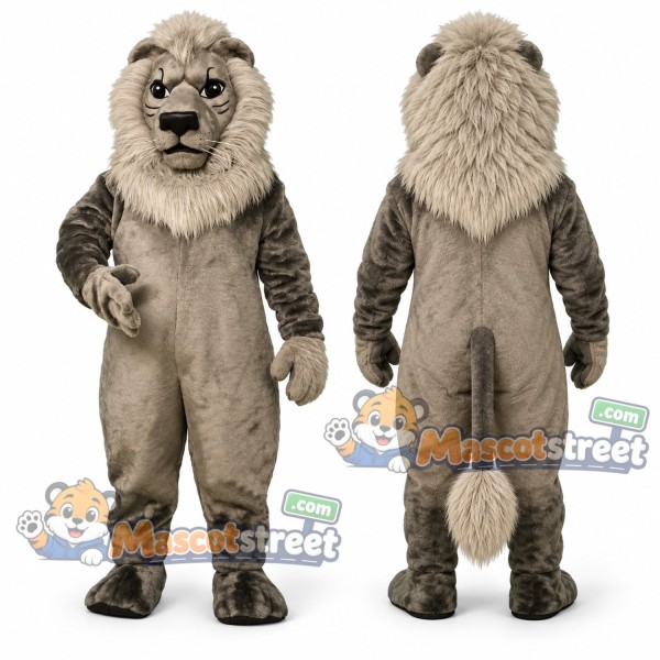 Gray Lion Mascot Costume