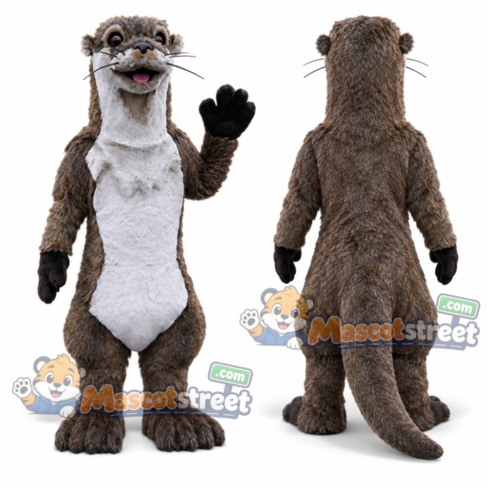 Gray Otter Mascot Costume