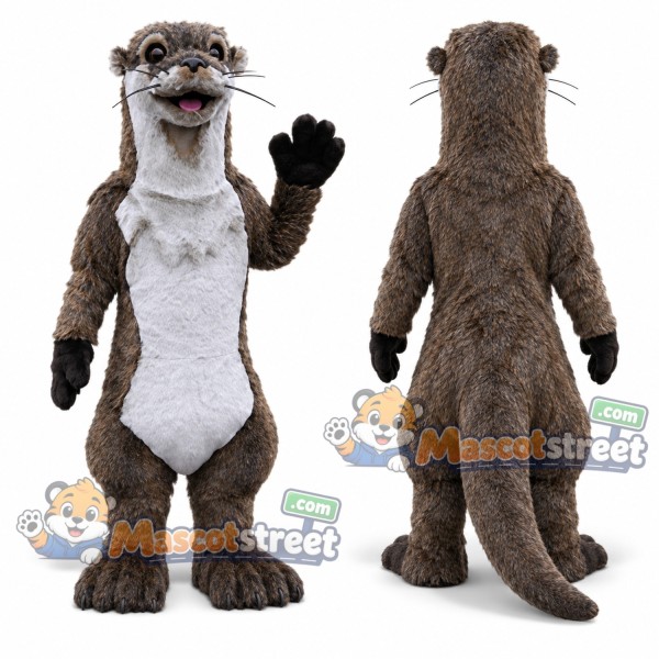 Gray Otter Mascot Costume