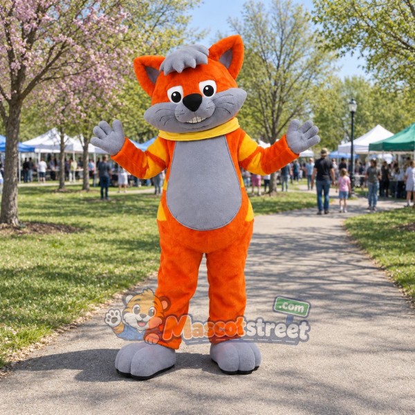 Orange Cat Mascot Costume with Yellow Collar