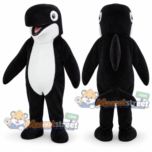 Black and White Orca Mascot Costume