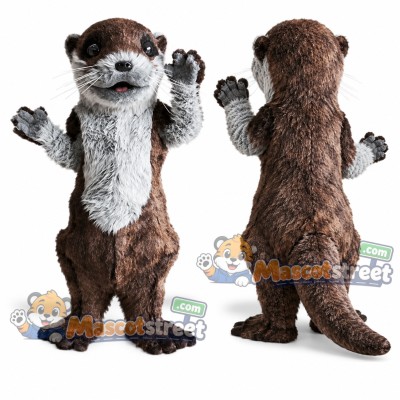 Brown Otter Mascot Costume Brown Otter Mascot Costume