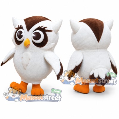 White and Brown Owl Mascot Costume White and Brown Owl Mascot Costume