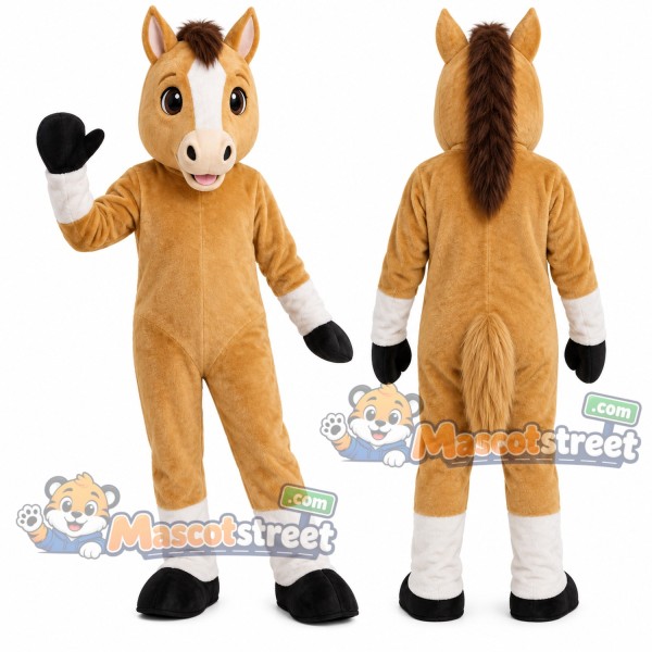 Tan Horse Mascot Costume