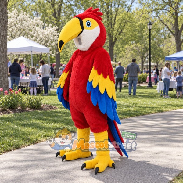 Red Parrot Mascot Costume