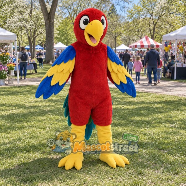 Red Parrot Mascot Costume