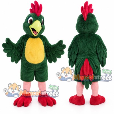 Green Parrot Mascot Costume Green Parrot Mascot Costume