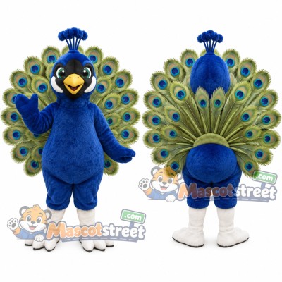 Blue Peacock Mascot Costume Blue Peacock Mascot Costume