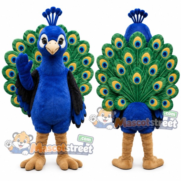 Blue Peacock Mascot Costume