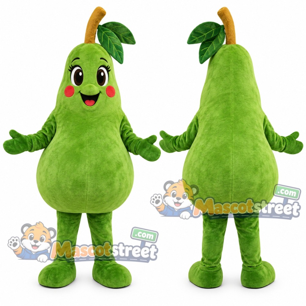 Green Pear Mascot Costume Green Pear Mascot Costume