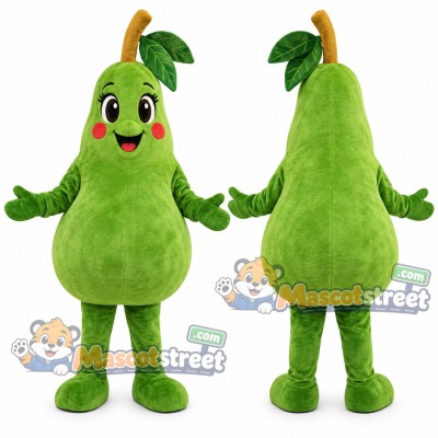 Green Pear Mascot Costume Green Pear Mascot Costume