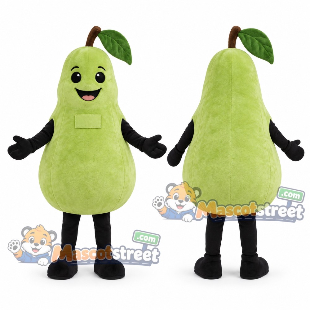 Green Pear Mascot Costume Green Pear Mascot Costume