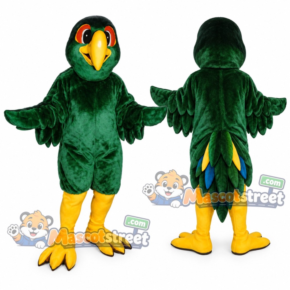 Green Parrot Mascot Costume Green Parrot Mascot Costume
