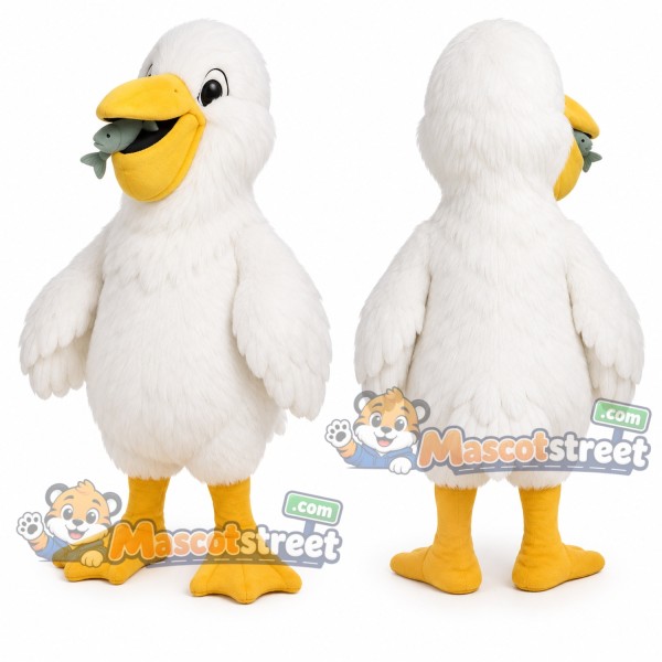 White Pelican Mascot Costume