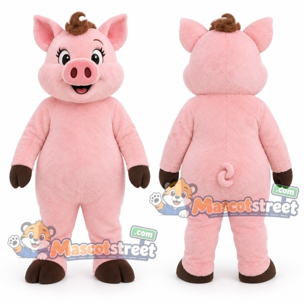 Pink Pig Mascot Costume