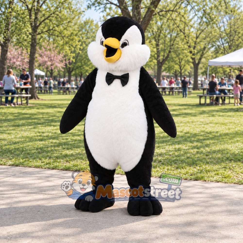 Penguin Mascot Costume with Black Bow Tie Penguin Mascot Costume with Black Bow Tie