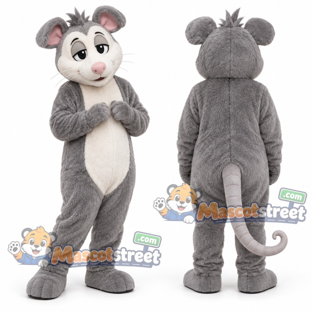 Gray Opossum Mascot Costume Gray Opossum Mascot Costume