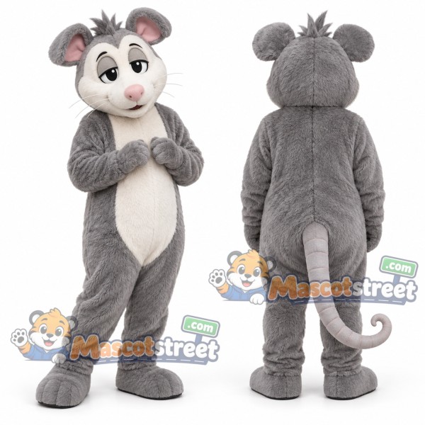 Gray Opossum Mascot Costume