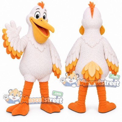 White Pelican Mascot Costume White Pelican Mascot Costume