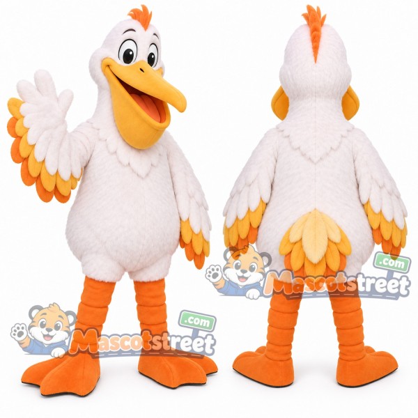 White Pelican Mascot Costume