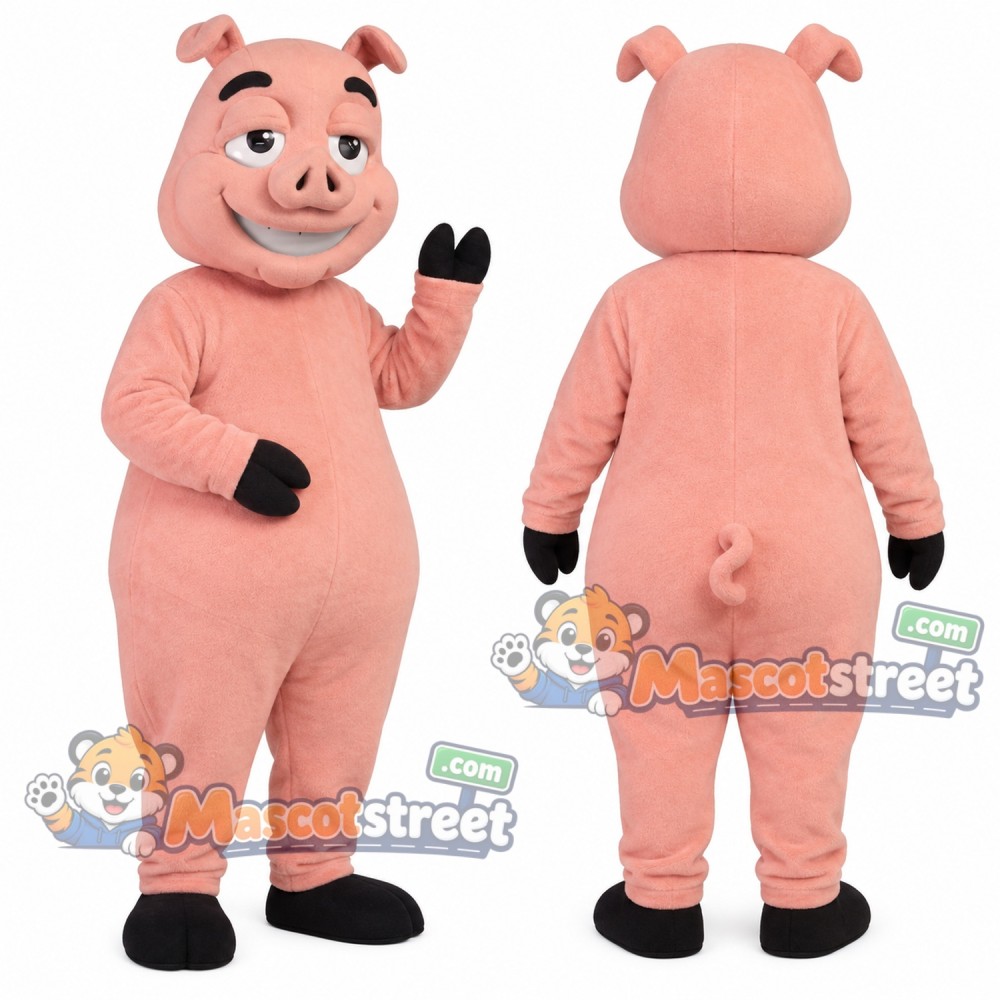 Pink Pig Mascot Costume Pink Pig Mascot Costume