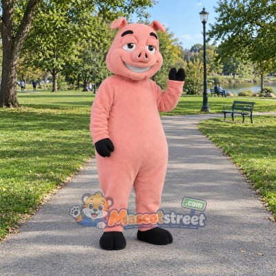 Pink Pig Mascot Costume Pink Pig Mascot Costume