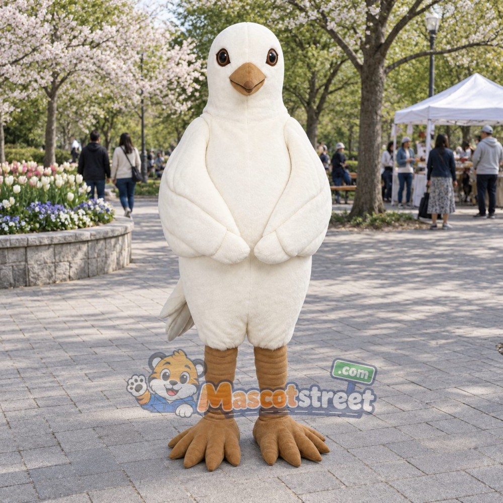 White Pigeon Mascot Costume White Pigeon Mascot Costume