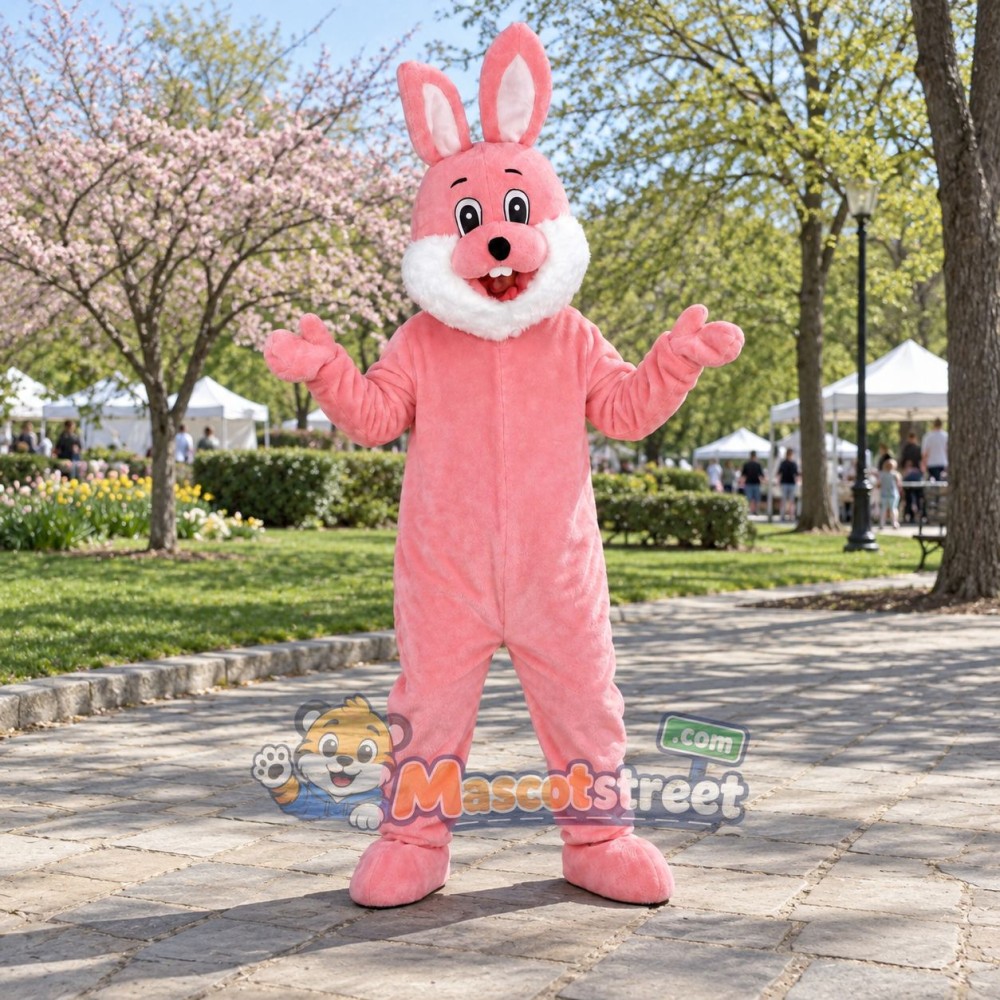 Pink Rabbit Mascot Costume