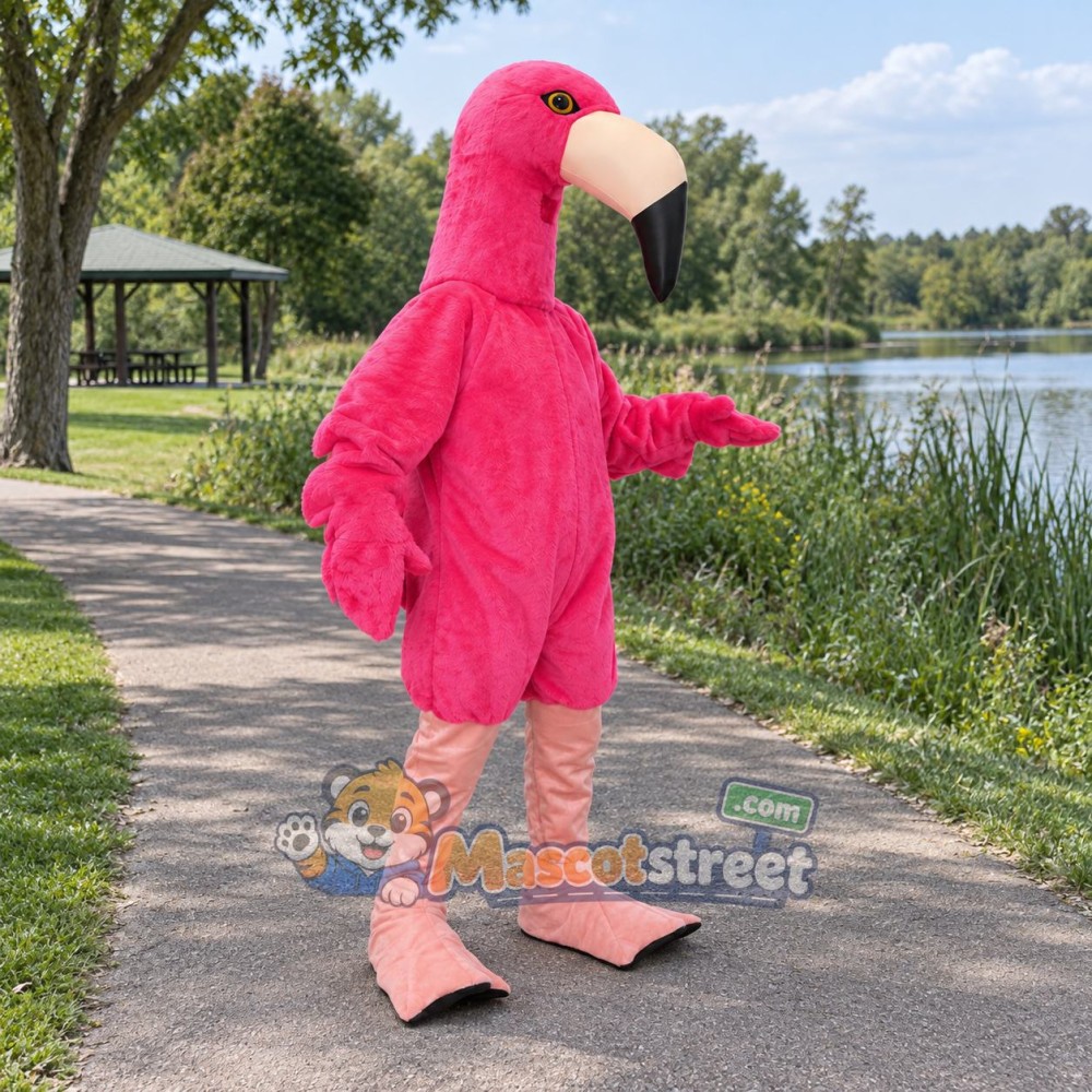 Pink Flamingo Mascot Costume Pink Flamingo Mascot Costume