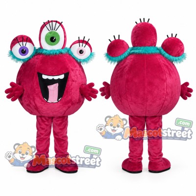 Pink Three Eyed Monster Mascot Costume Pink Three Eyed Monster Mascot Costume