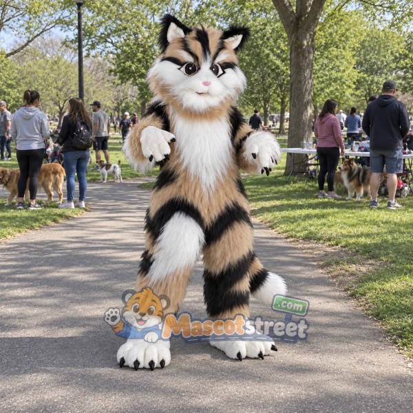 Striped Cat Mascot Costume