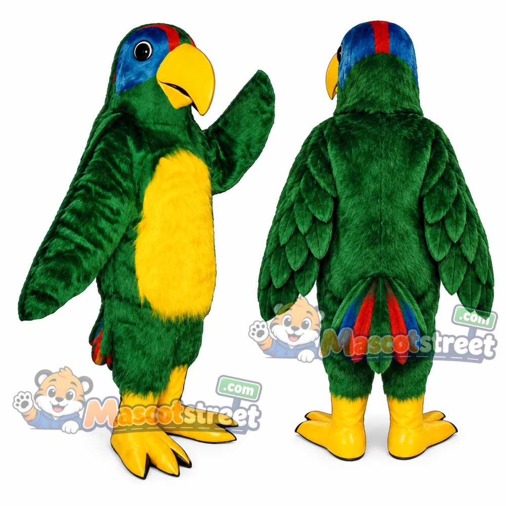 Green Parrot Mascot Costume Green Parrot Mascot Costume