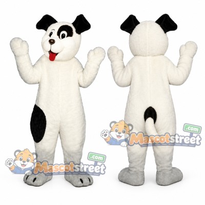 White and Black Dog Mascot Costume White and Black Dog Mascot Costume