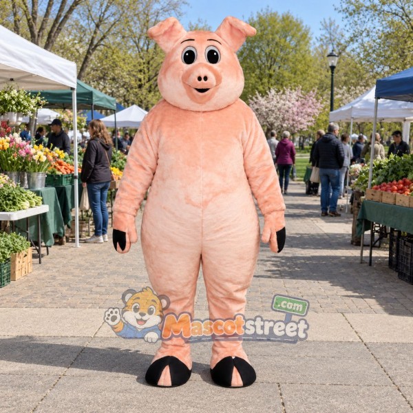 Pink Pig Mascot Costume