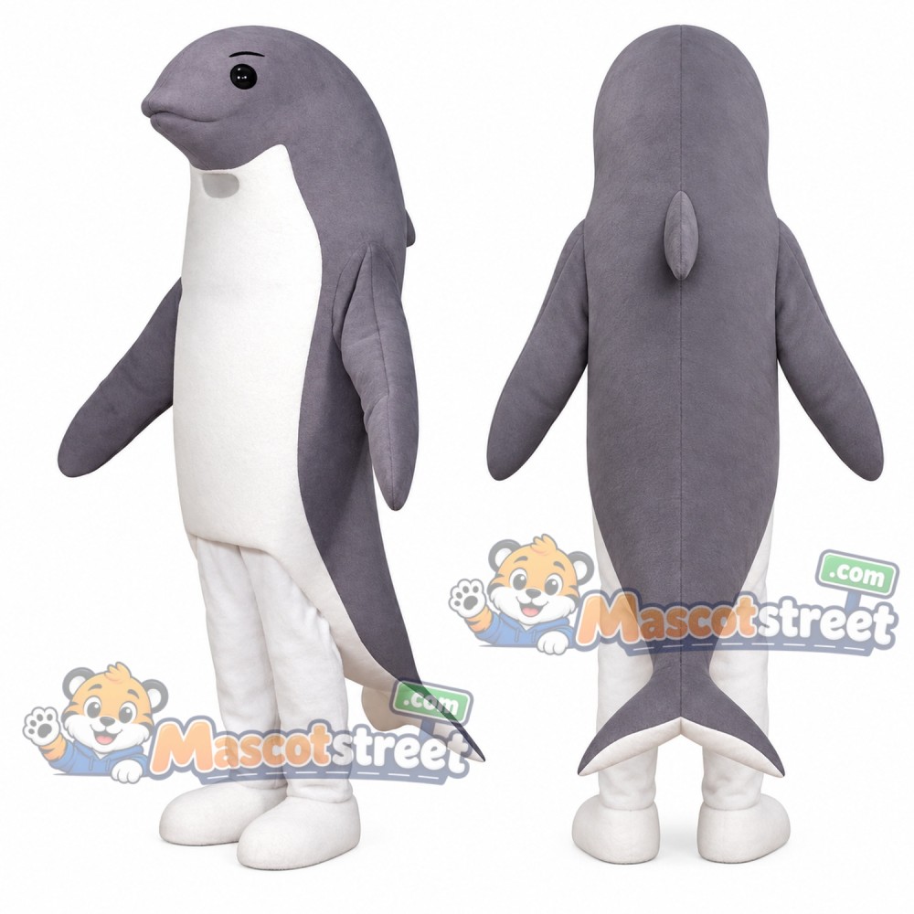 Gray Porpoise Mascot Costume Gray Porpoise Mascot Costume
