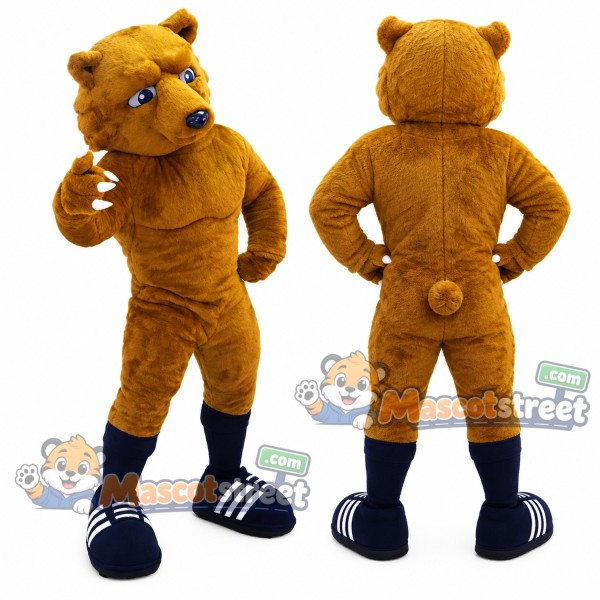Brown Bear Mascot Costume with Navy Socks