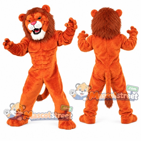 Orange Lion Mascot Costume
