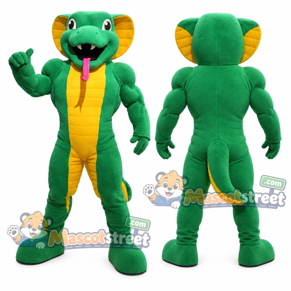 Green Cobra Mascot Costume Green Cobra Mascot Costume
