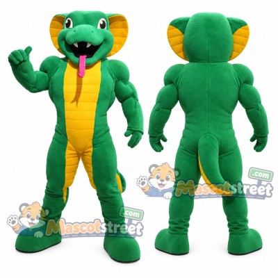 Green Cobra Mascot Costume Green Cobra Mascot Costume