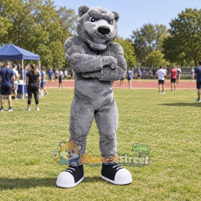 Gray Bear Mascot Costume Gray Bear Mascot Costume