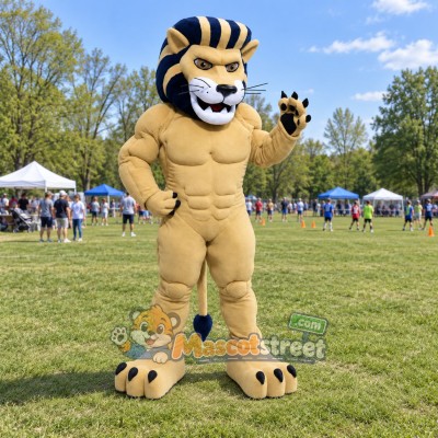 Tan Lion Mascot Costume