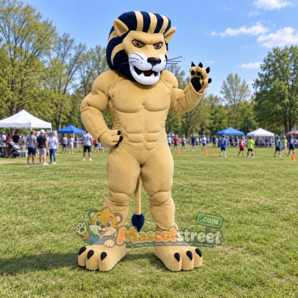 Tan Lion Mascot Costume