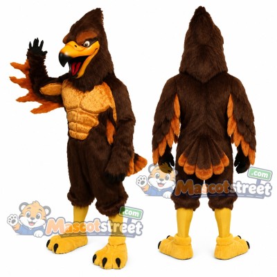 Brown Hawk Mascot Costume Brown Hawk Mascot Costume