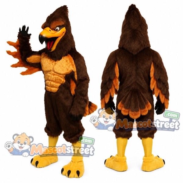 Brown Hawk Mascot Costume