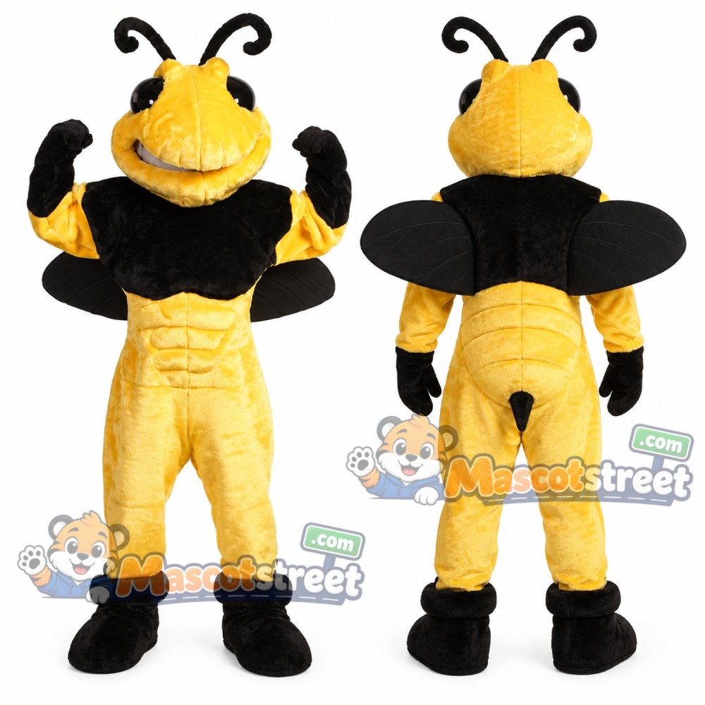 Yellow and Black Hornet Mascot Costume