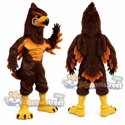 Brown Hawk Mascot Costume Brown Hawk Mascot Costume