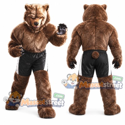 Brown Bear Mascot Costume with Black Shorts Brown Bear Mascot Costume with Black Shorts