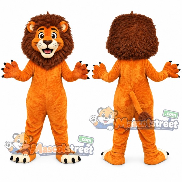 Orange Lion Mascot Costume
