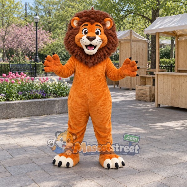 Orange Lion Mascot Costume