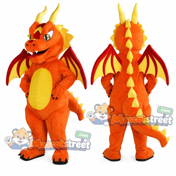 Orange Dragon Mascot Costume